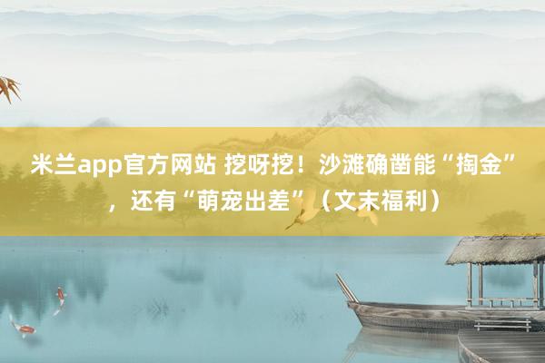 米兰app官方网站 挖呀挖！沙滩确凿能“掏金”，还有“萌宠出差”（文末福利）
