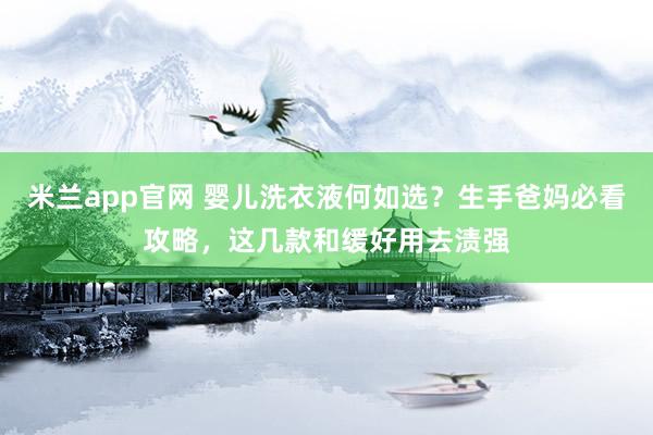 米兰app官网 婴儿洗衣液何如选？生手爸妈必看攻略，这几款和缓好用去渍强