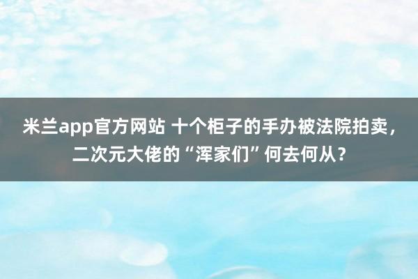 米兰app官方网站 十个柜子的手办被法院拍卖，二次元大佬的“浑家们”何去何从？